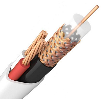 КВК-В-2 2х0,5 (Cu/ССA) кабель комбинированный для систем видеонаблюдения (белый), (200 м/бухта) CADENA SOFT,