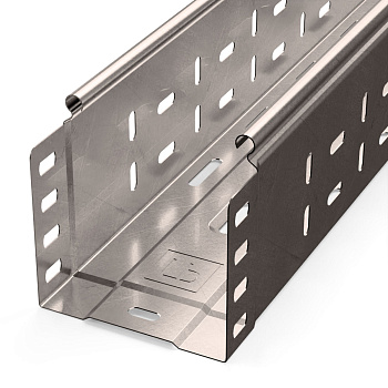 PR16.2410 лоток перфорированный Стандарт INOX (AISI 409) 100х100х3000 (0,7 мм) (6 м/уп) Промрукав