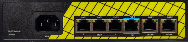 TSn-4FP6F2 6 портовый неуправляемый PoE коммутатор Tantos