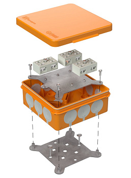 60-0303-FR6.0-4-6-Р коробка огнестойкая разветвительная для о/п двухкомпонентная 60-0303-FR6.0-4-6-Р Е15-Е60 RAL2004 100х100х40 (16 шт/кор) Промрукав