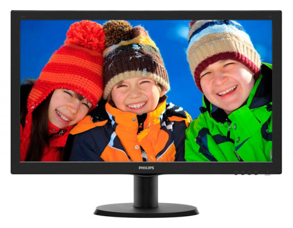Монитор Philips 23.6" 243V5LSB (00/01) черный TN+film LED 5ms 16:9 DVI матовая 250cd 1920x1080 D-Sub