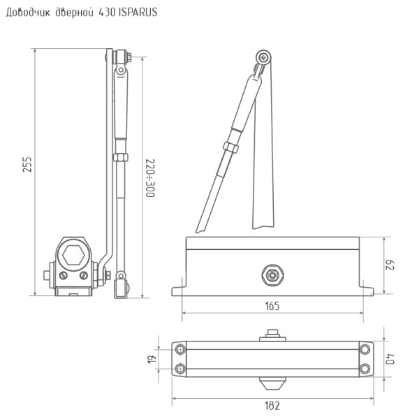 НОРА-М 430 ISPARUS (от 50 до 110 кг) доводчик морозостойкий (коричневый) Нора-М