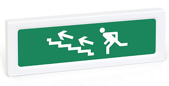 ОПОП 1-R3 "БЕГУЩИЙ ЧЕЛОВЕК+лестница вверх влево" фон зеленый оповещатель охранно-пожарный световой Рубеж