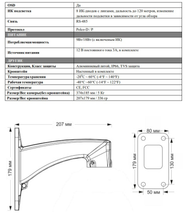 AHD-H092.1(20x) v.1 уличная поворотная всепогодная мультиформатная камера видеонаблюдения Optimus