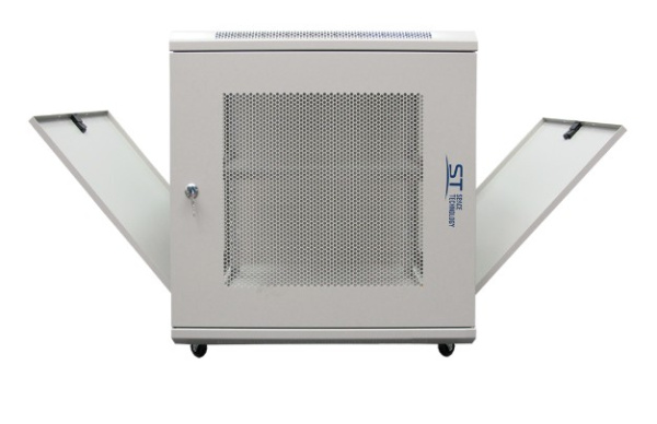 ST-NCP12U600 (СЕРЫЙ) С ПОЛКОЙ шкаф телекоммуникационный 19" настенный/напольный 9U Space Technology