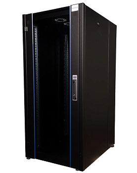 DR-700211 шкаф напольный, телекоммуникационный 19" передняя дверь стекло, задняя стенка сплошная, металл, черный Datarex