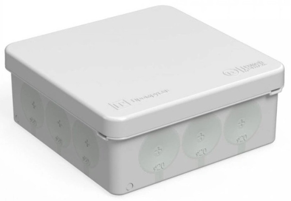 60-0303 коробка распределительная для прямого монтажа двухкомпонентная безгалогенная (HF) 100х100х40 (90 шт/кор) Промрукав