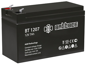 Аккумулятор BT 1207 стационарный свинцово-кислотный, Емкость аккумулятора: 7 Ач, BattBee