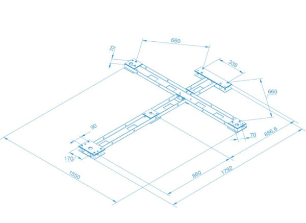 PERCo-RF01 0-01 рама монтажная для турникета роторного полноростового PERCo-RTD-15 PERCo