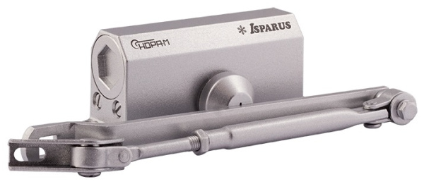 НОРА-М 410 F ISPARUS фиксация (от 15 до 60кг) доводчик морозостойкий  (серебро) 