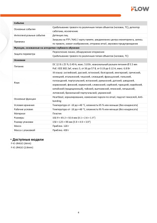 F-IC-2941CI(4mm) (Аналог DS-2CD2443G2-I(4mm)) 4Мп внутренняя компактная IP-камера c ИК-подсветкой до 10м и технологией SharpSense iFlow