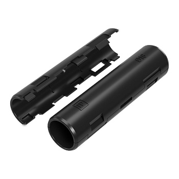 PR13.0413 муфта разборная d16 мм атмосферостойкая черная (100шт/1200шт уп/кор) Промрукав