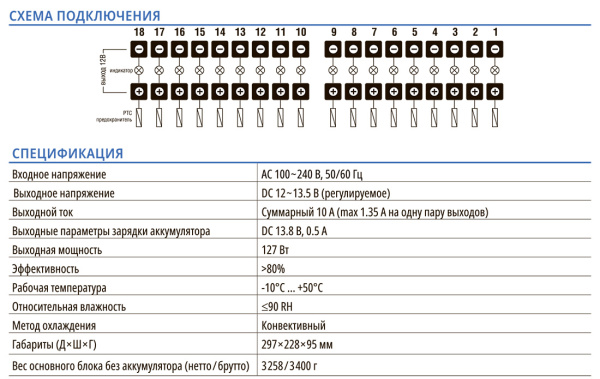 PV-DC10A+ (ver.2064) блок бесперебойного питания PV-Link