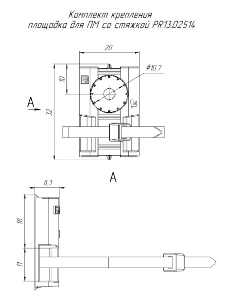 PR13.02514 комплекты крепления площадка для прямого монтажа белая со стяжкой 3,6х150 мм 100 шт Промрукав