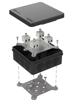 60-0303-9005-FR2.5-8 коробка огнестойкая для о/п двухкомпонентная 60-0303-9005-FR2.5-8 Е15-Е120 RAL9005 100х100х40 (16 шт/кор) Промрукав