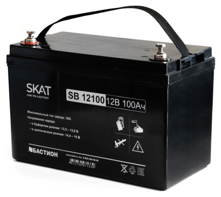 SKAT SB 12100 АКБ свинцово-кислотная тип AGM Бастион