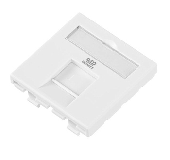 DR-513000 адаптер 45х45 мм для модуля Keystone, 1 порт, шторка, белый Datarex
