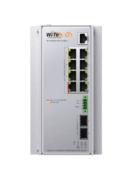 WI-PCMS310GF-Alien-I коммутатор промышленный управляемый L2+ 8GE+2SFP+1Console, Mix PoE 24V/48V Wi-Tek