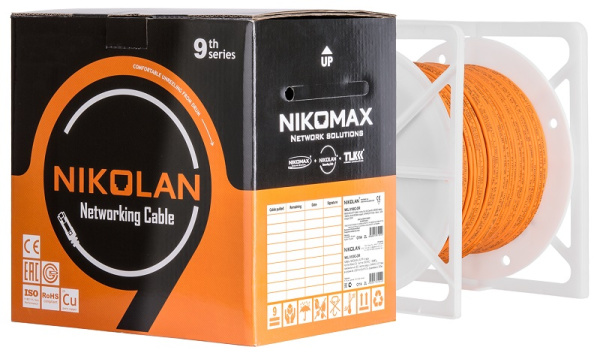 NKL 9140C-OR кабель NIKOLAN U/UTP 4 пары (305 м/бухта)
