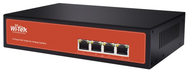 WI-POC104 4 порта BNC; 4 PoE порта сетевой коммутатор Wi-Tek