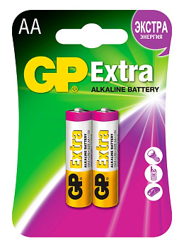 Батарея GP Extra Alkaline 15AX LR6 AA (2шт) блистер GP 15AX-2CR2 EXTRA