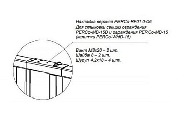 PERCo-RF01 0-06 накладка верхняя для стыковки дополнительной секции PERCo