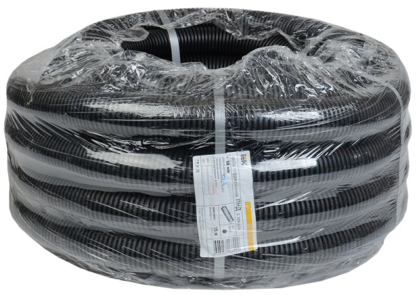 CTG20-50-K02-015-1 труба гофрированная ПНД d=50мм с зондом черная (15м) IEK