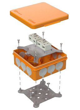 60-0303-FR6.0-4-4-Р коробка огнестойкая разветвительная для о/п двухкомпонентная 60-0303-FR6.0-4-4-Р Е15-Е60 RAL2004 100х100х40 (16 шт/кор) Промрукав