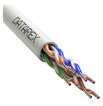 DR-140014 кабель витая пара категории 5е, LSZH нг(А)-HF, белый, коробка 305 м Datarex