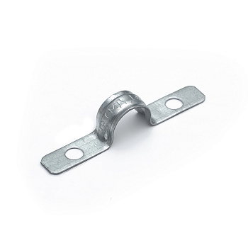 PR13.02435 скоба металлическая двухлапковая усиленная противопожарная СМДУ d14-15 мм отв. d 6,5 мм (100шт/1200шт уп/кор) Промрукав