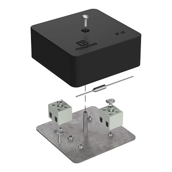 40-0450-9005-FR2.5-4-П коробка огнестойкая для кабель-канала 40-0450-FR2.5-4-П Е15-Е120 с термопредохранителем RAL9005 75х75х30 (87 шт/кор) Промрукав