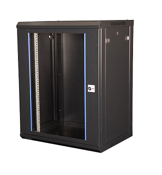 DR-634101 шкаф 19" телекоммуникационный настенный, дверь стекло, черный Datarex