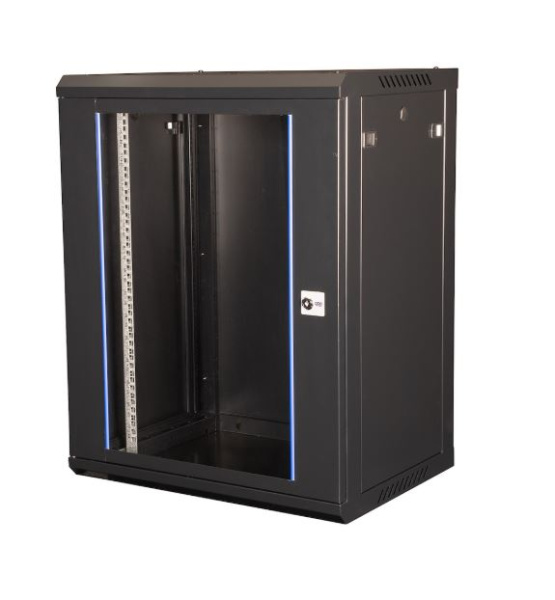 DR-634101 шкаф 19" телекоммуникационный настенный, дверь стекло, черный Datarex
