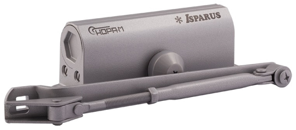 НОРА-М 430 F ISPARUS фиксация (от 50 до 110кг) доводчик морозостойкий (серебро) 