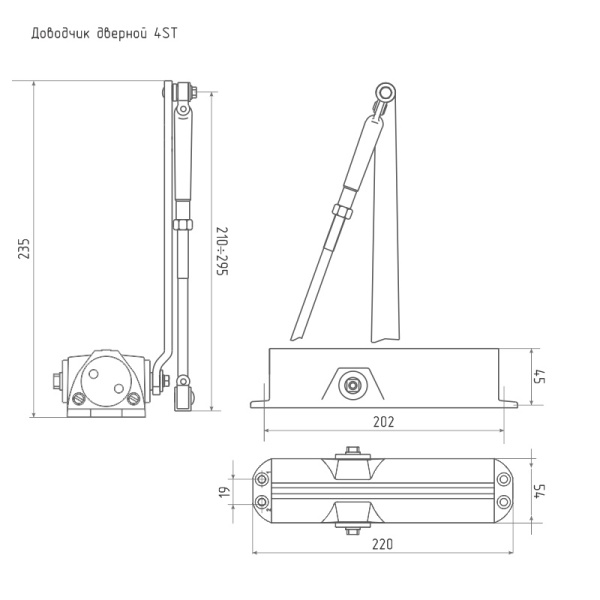 НОРА-М 4ST (25-120 кг) доводчик морозостойкий (серебро) Нора-М