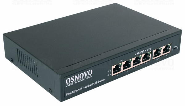 SW-20600/A(80W) 6 портовый пассивный PoE-коммутатор Osnovo
