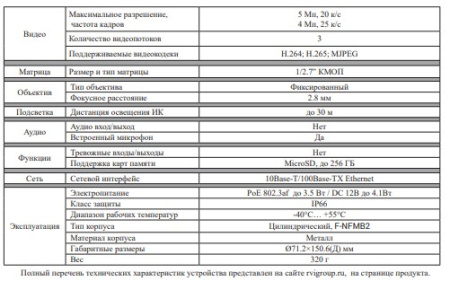 RVi-1NCT5026 (2.8) уличная всепогодная IP-камера видеонаблюдения с встроенным микрофоном RVi