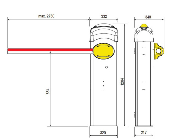 GARD 3000 шлагбаум на проезд 2,75 м. высоко-скоростной высокоинтенсивный 0,9 сек.