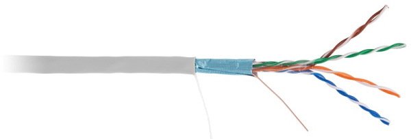 EC-UF004-5E-PVC-GY кабель NETLAN F/UTP 4 пары, (305 м/бухта), Кат.5e, внутр.305мPVC, одножильный, 100МГц, серый 