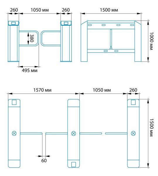 Блокпост СДВ 500 турникет распашной автоматический