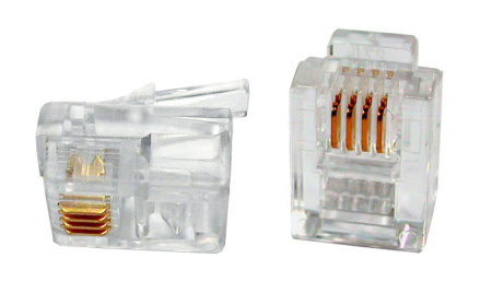 Разъем jack-RJ-11 6p4c телефоные евростандарт (NMC-RJ64RE06UC1-100)