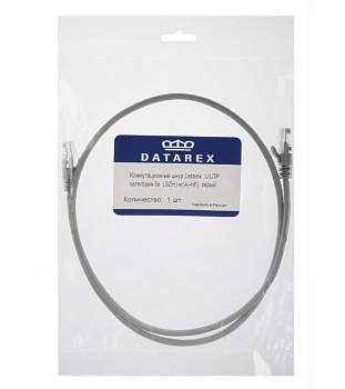 DR-180005 коммутационный шнур U/UTP категория 5e PVC нг(А)-LS 0,5 м, серый Datarex