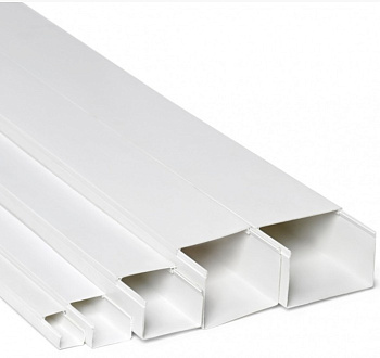 503-001 Кабель-канал 20x10х2000 двойной замок, белый (100 м/уп) (ПожТехКабель)