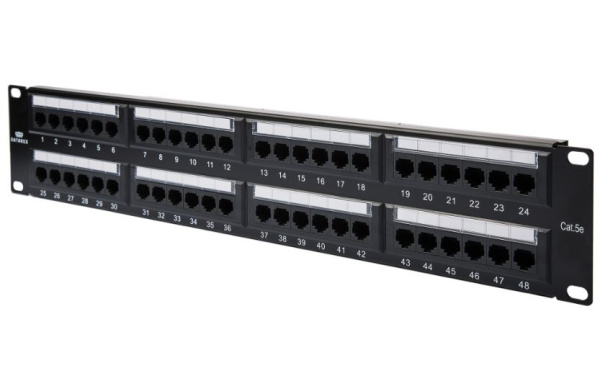 DR-405100 патч-панель категории 5е, черный с организатором, Dual IDC Datarex
