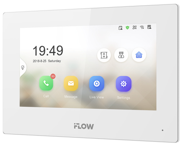 F-VI-3242IPE1/White IP видеодомофон 7“ iFlow