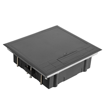 DR-PRO-015211 лючок напольный, 12 (2x6) модулей, вертикальный, пластиковая крышка, серый Datarex