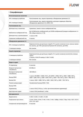 F-NR-208X/2 (Аналог DS-7608NXI-K2(D)(STD)) 8-ми канальный IP-регистратор c технологией SharpSense iFlow