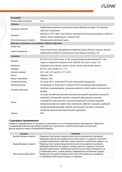 F-IC-2146CM(4mm) (Аналог DS-2CD2047G2H-LIU) 4Мп уличная цилиндрическая IP-камера с гибридной Smart подсветкой iFlow