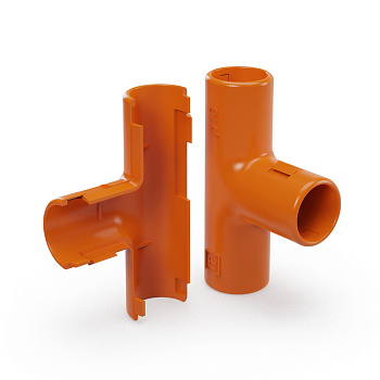 PR13.02484 тройник разборный оранжевый d16 мм (5шт/500 шт уп/кор) Промрукав
