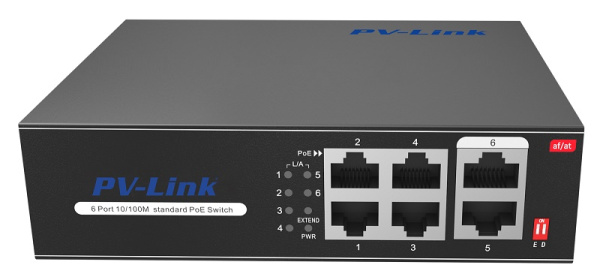 PV-POE04F2WD PV-Link (ver.2066) 6 портовый коммутатор 